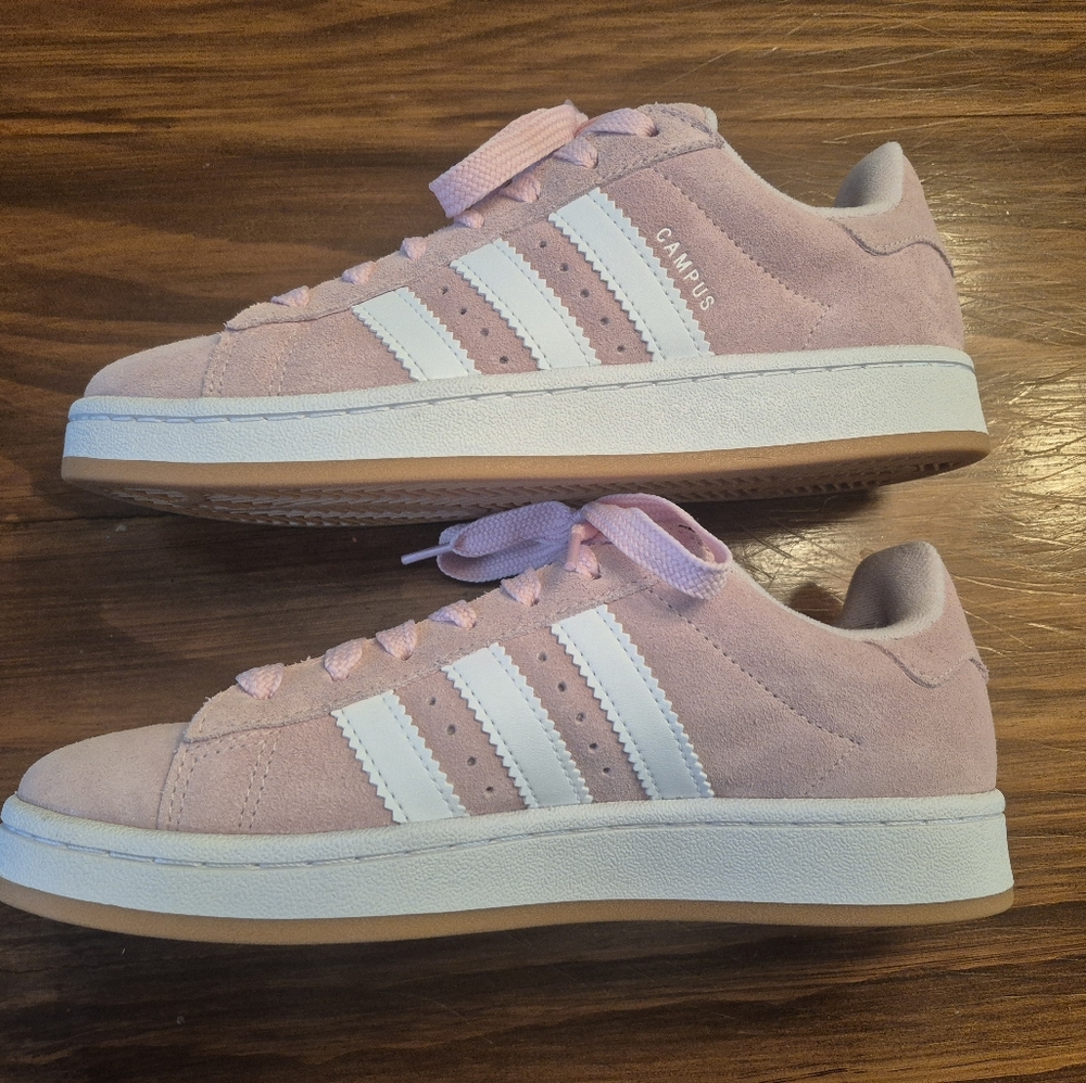 Adidas Campus Kids' Pink and White Campus Sneakers (Kids 6.5/Women's 8)